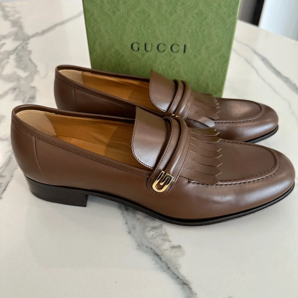 Gucci Men’s G Mirror Fringed Loafers